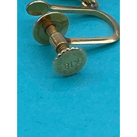 Authentic 18K Yellow Gold Pearl Earrings - Picture 5 of 6